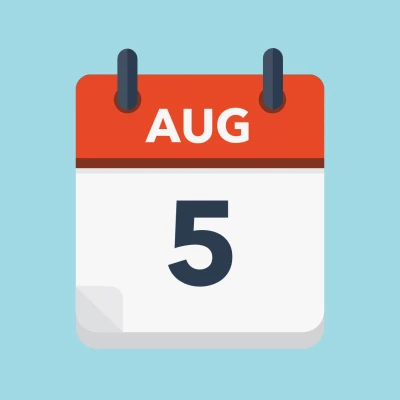 Calendar icon showing 5th August