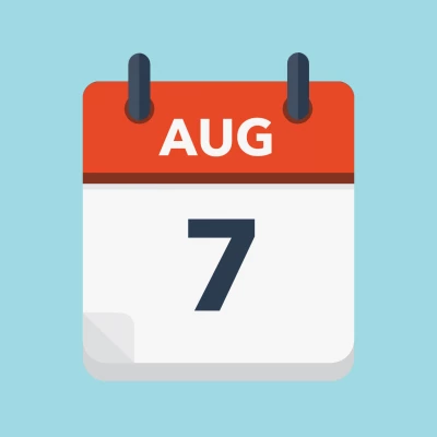 Calendar icon showing 7th August