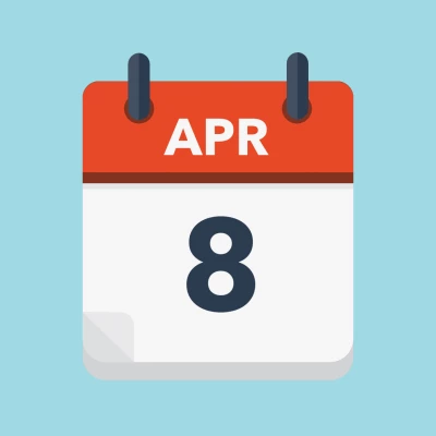 Calendar icon showing 8th April