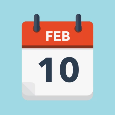 Calendar icon showing 10th February