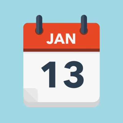 Calendar icon showing 13th January