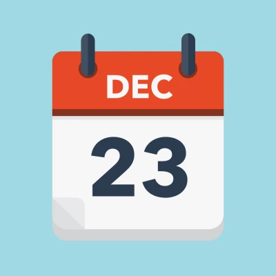 Calendar icon showing 23rd December